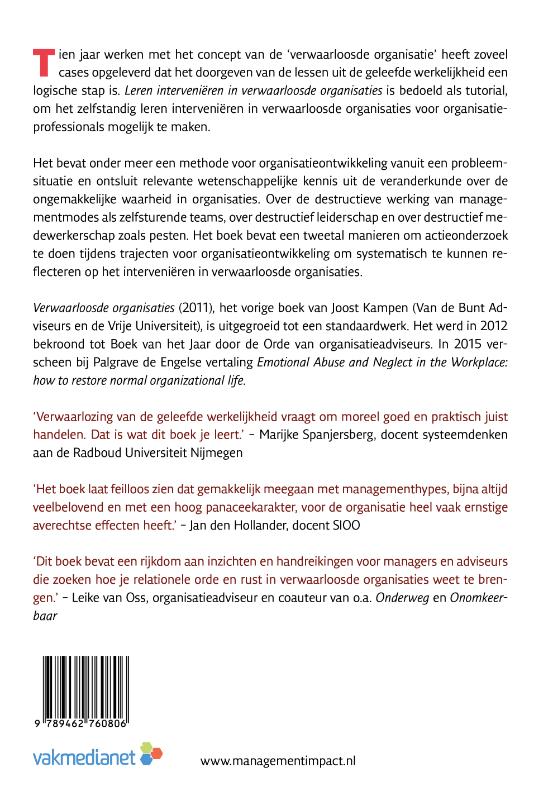 Leren interveniëren in verwaarloosde organisaties achterkant