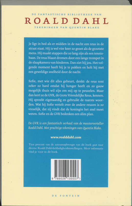 De GVR / De fantastische bibliotheek van Roald Dahl achterkant