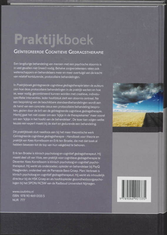 Praktijkboek geïntegreerde cognitieve gedragstherapie achterkant