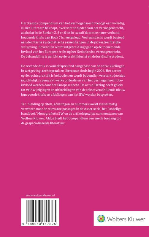 Hartkamps Compendium van het vermogensrecht achterkant