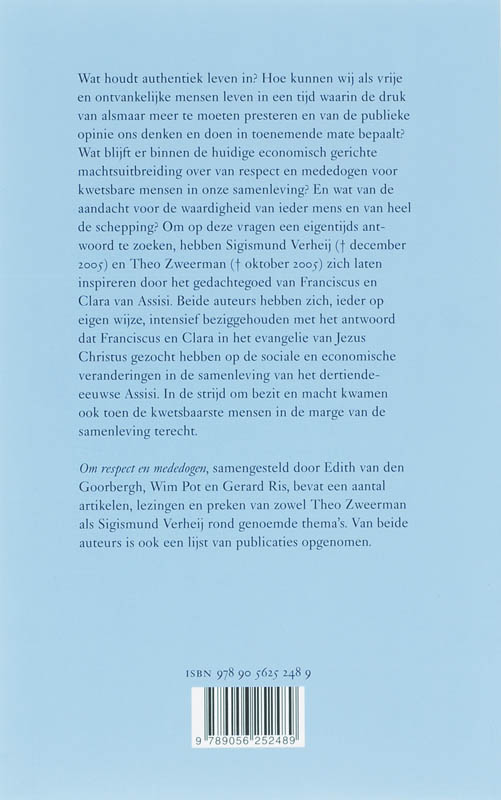 Om Respect En Mededogen achterkant