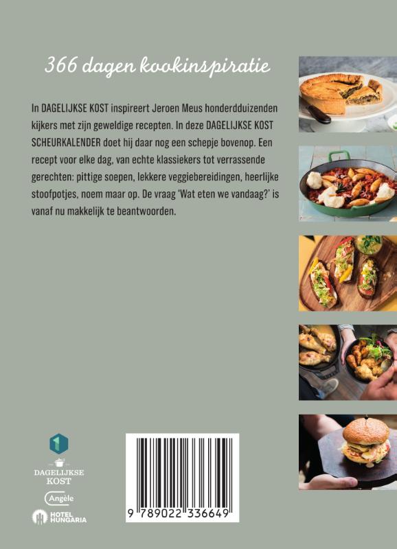 Dagelijkse kost scheurkalender achterkant