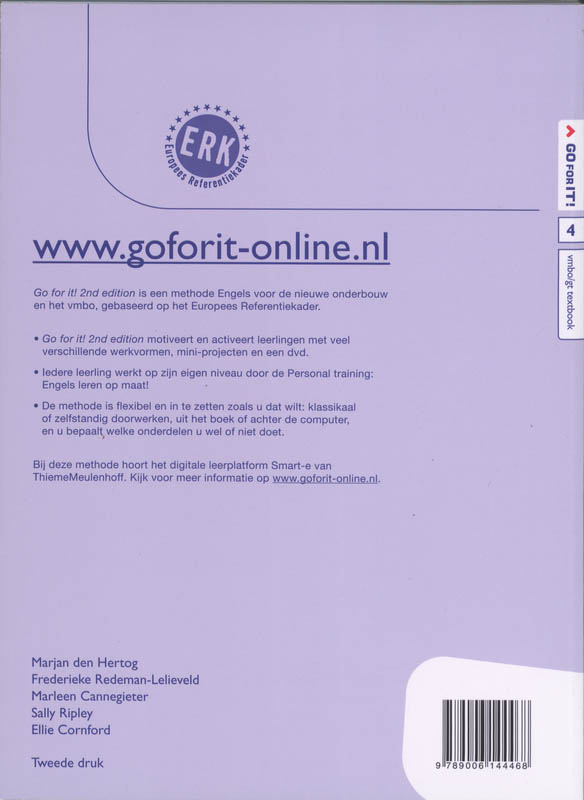 Go for it! 4 vmbo-GT Tekstboek achterkant