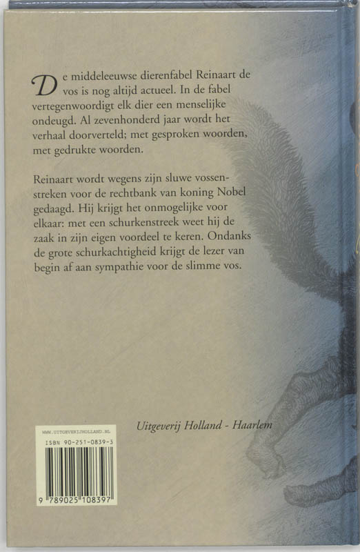 Reinaart de vos achterkant