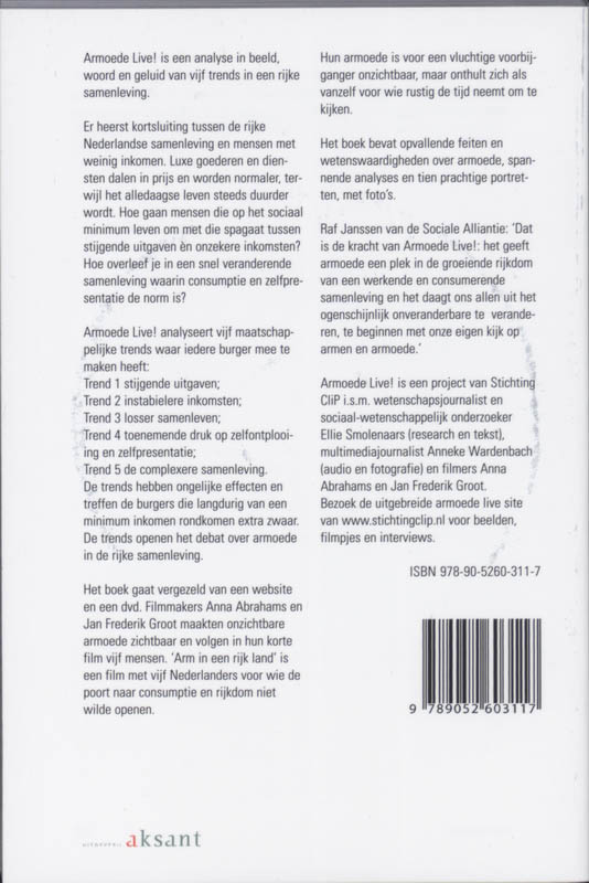 Armoede live! achterkant