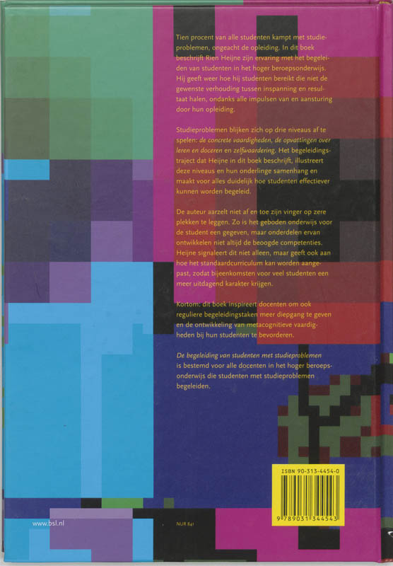 Docentenreeks  -   De begeleiding van studenten met studieproblemen achterkant
