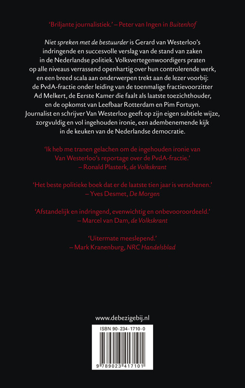 Niet Spreken Met De Bestuurder achterkant