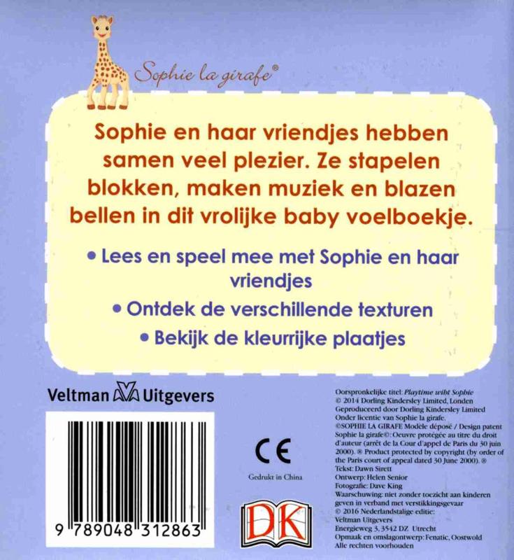 Baby voelboekje  -   Spelen met Sophie achterkant