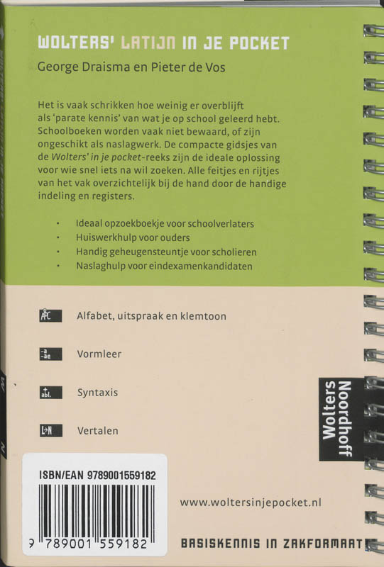 Wolters' Latijn In Je Pocket achterkant