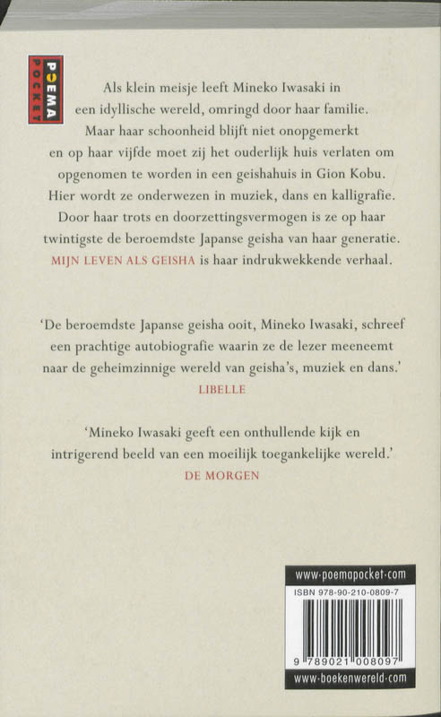 Mijn leven als Geisha achterkant