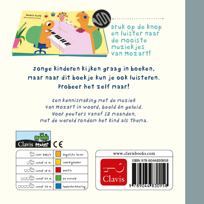 De muziek van Mozart / Clavis peuter achterkant
