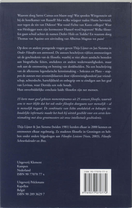 Onder filosofen achterkant
