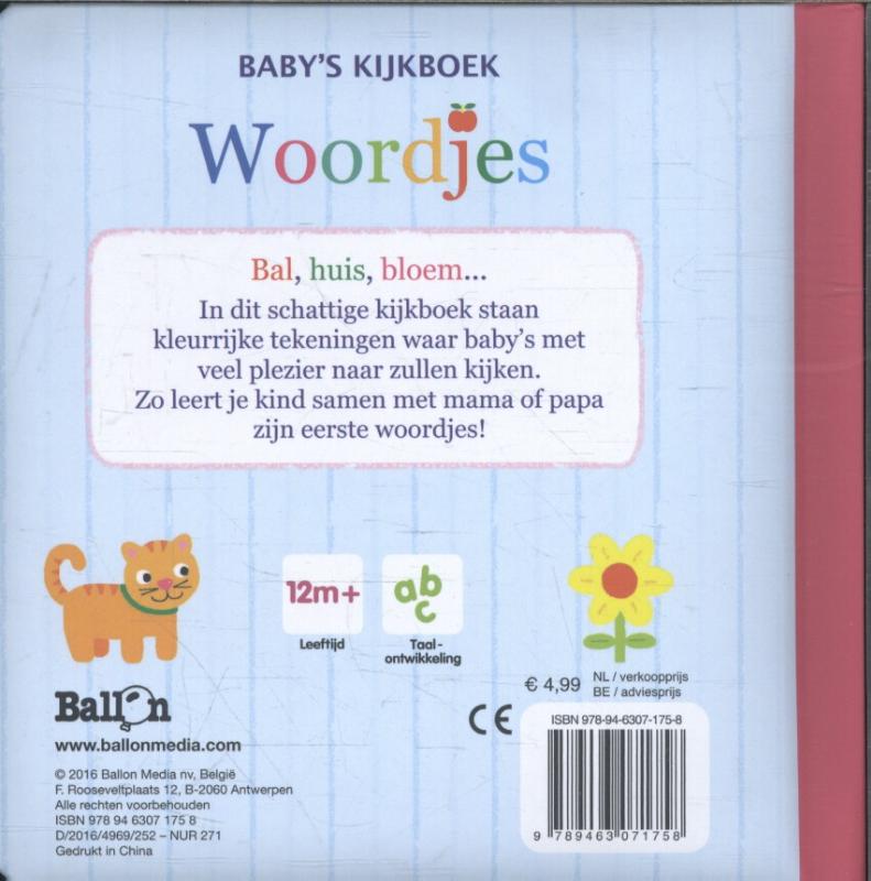 Eendjesreeks 0 - Baby's kijkboek: woordjes achterkant