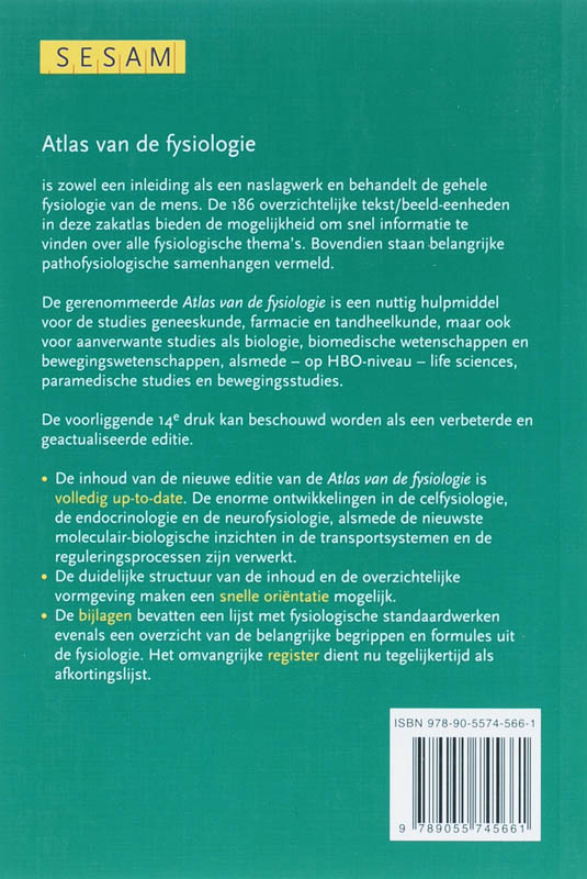 Sesam Atlas Van De Fysiologie achterkant