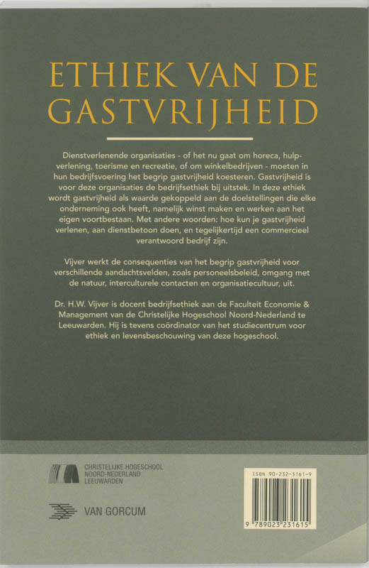 Ethiek van de gastvrijheid achterkant