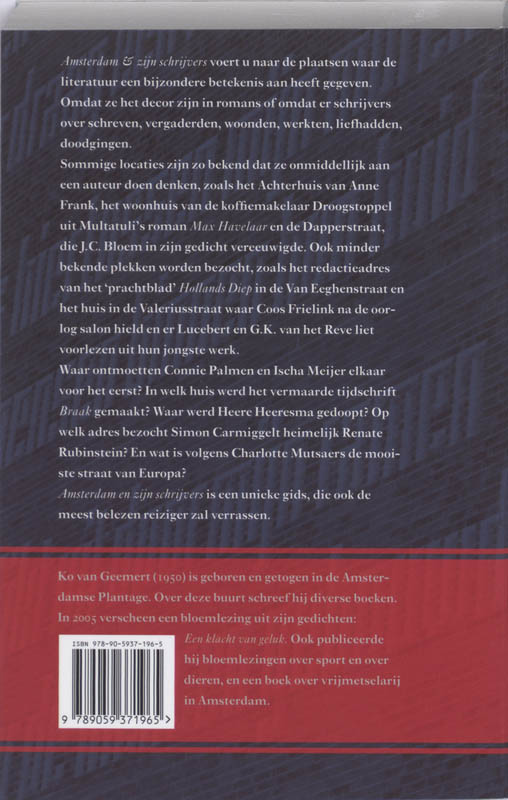 Amsterdam En Zijn Schrijvers achterkant