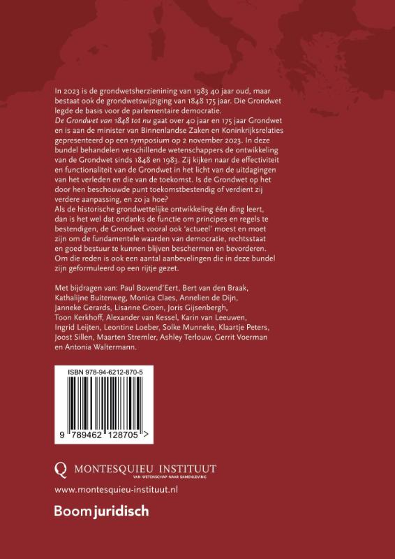 De Grondwet van 1848 tot nu / Montesquieureeks / 23 achterkant