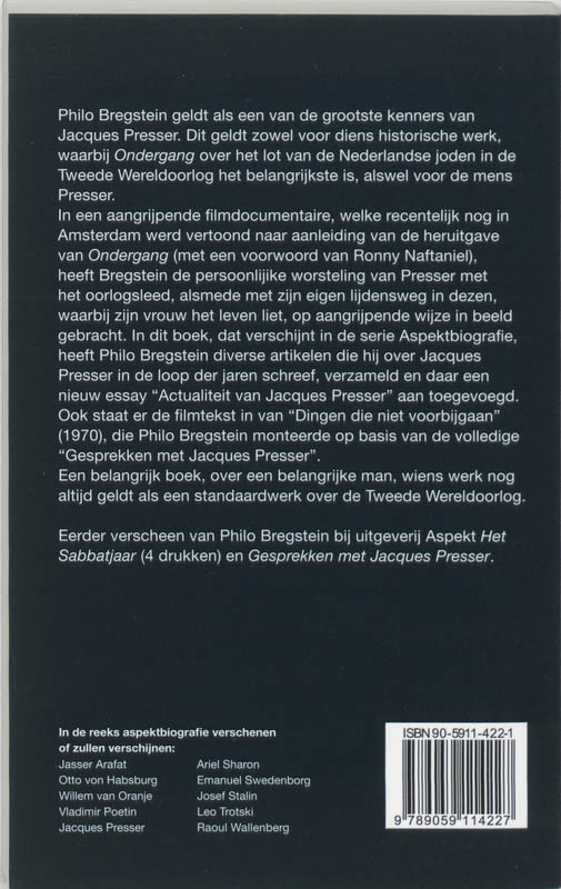 Jacques Presser achterkant