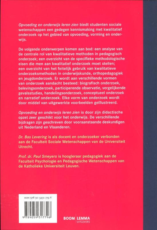 Opvoeding en onderwijs leren zien achterkant