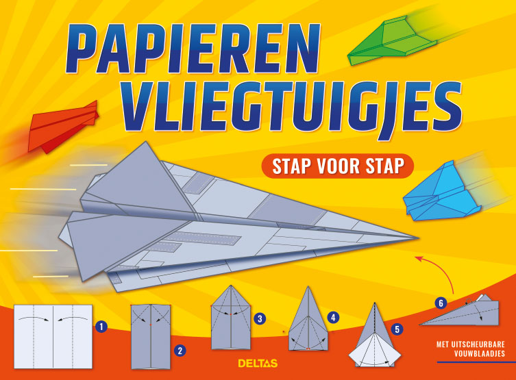 Papieren vliegtuigjes - stap voor stap