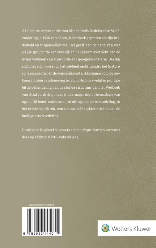 Minkenhofs Nederlandse strafvordering achterkant