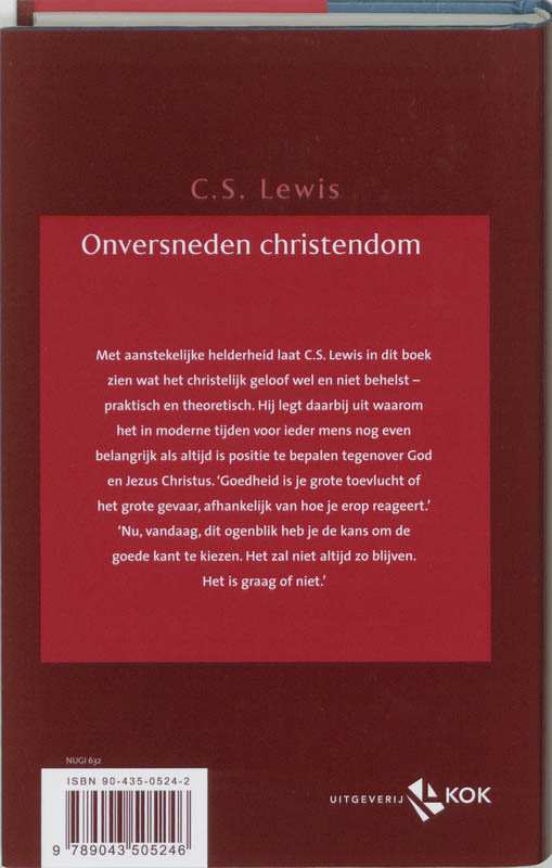 Onversneden Christendom achterkant