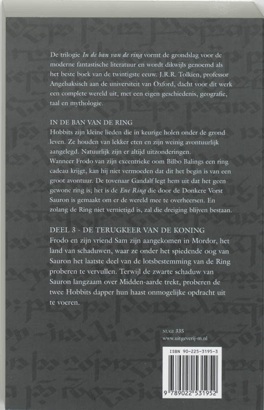 De terugkeer van de Koning / In de ban van de ring / 3 achterkant