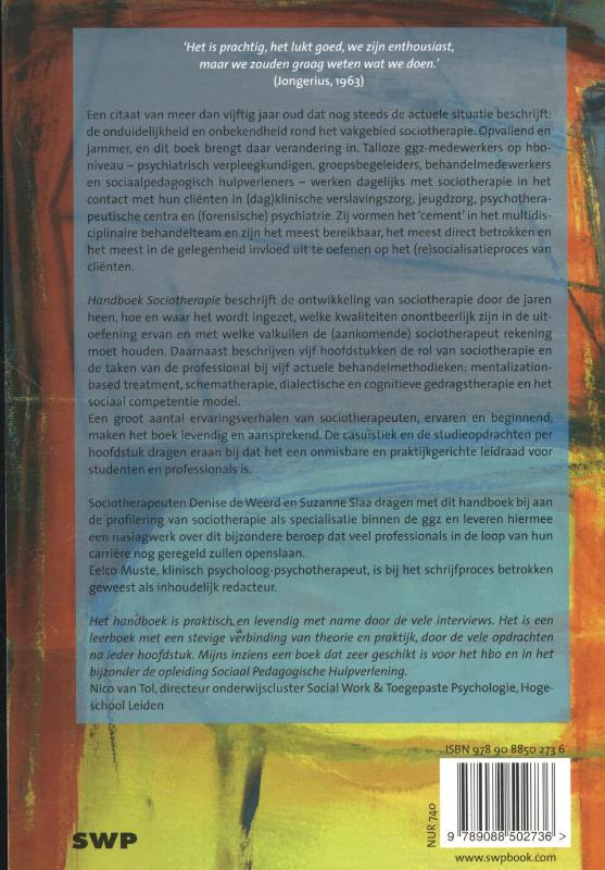 Handboek sociotherapie achterkant
