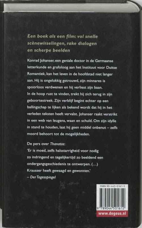 Thanatos Het Zwarte Boek achterkant