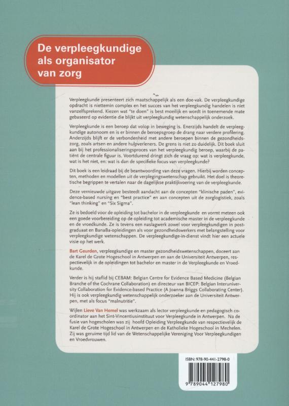 De verpleegkundige als organisator van zorg achterkant