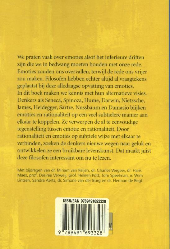 Grote denkers over emoties achterkant