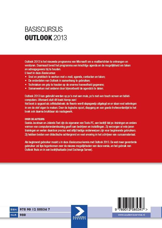 Basiscursus Outlook 2013 / Basiscursussen achterkant