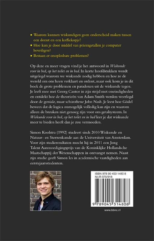 Wiskunde voor in bed, op het toilet of in bad achterkant