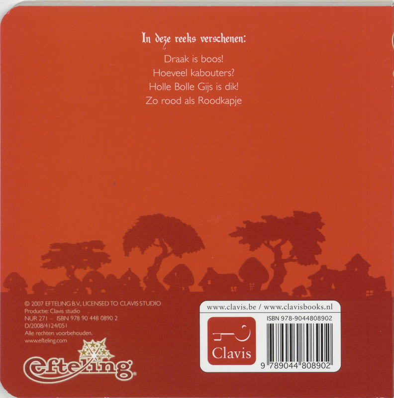 Zo Rood Als Roodkapje Karton achterkant