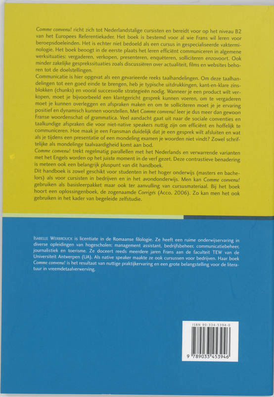 Comme Convenu achterkant