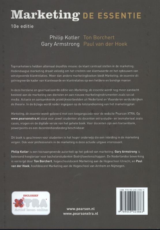 Marketing, essentie 10/e XTRA achterkant