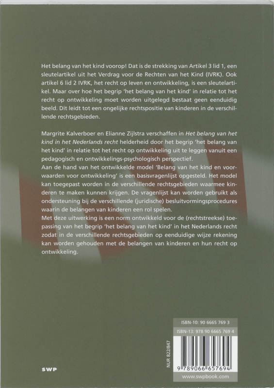 Het belang van het kind in het Nederlands recht achterkant