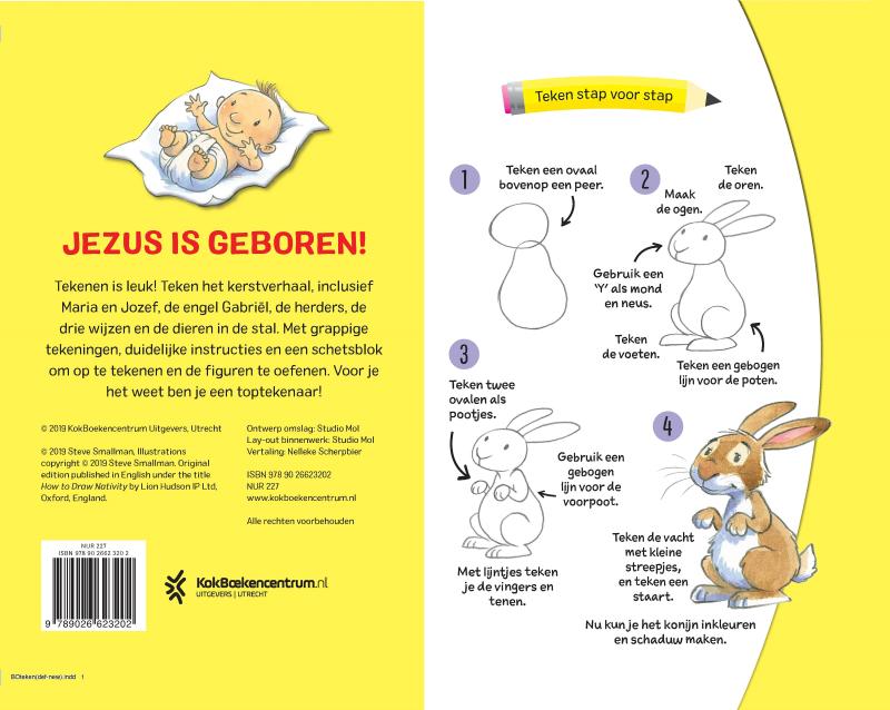 Teken het kerstverhaal achterkant