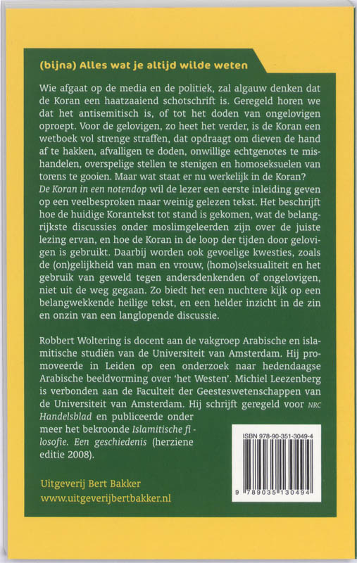 Koran In Een Notendop achterkant