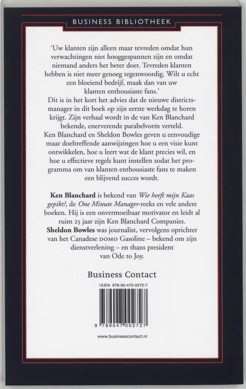 Maak een fan van uw klant / Business bibliotheek achterkant