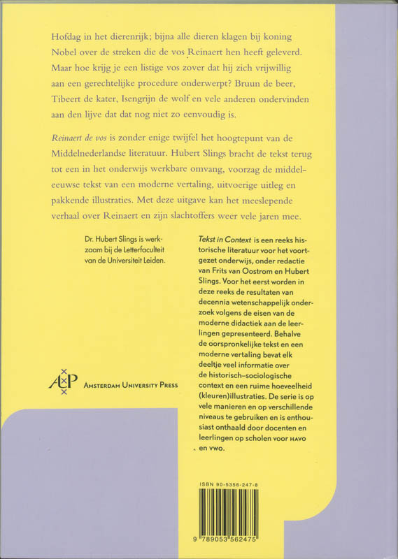 Reinaert de vos achterkant