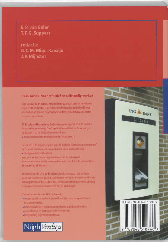 BV in balans Financiering 2A Leerlingenboek achterkant