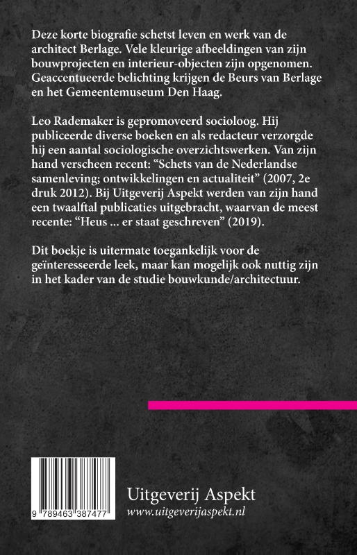 H.P. Berlage 1856 - 1934 achterkant