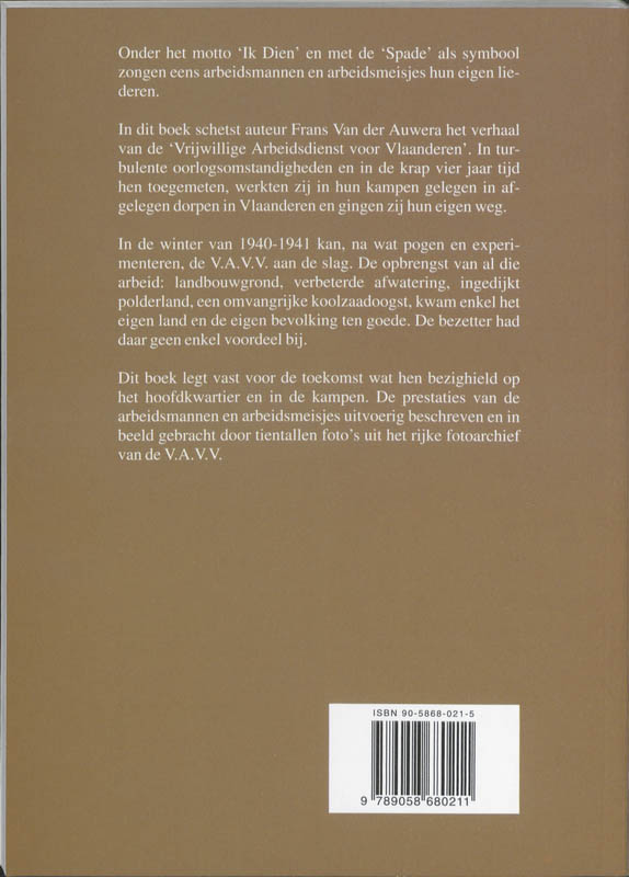 V.A.V.V. Vrijwillige arbeidsdienst voor Vlaanderen / Belgie in oorlog / 29 achterkant