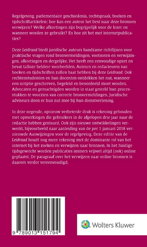 Leidraad voor juridische auteurs achterkant