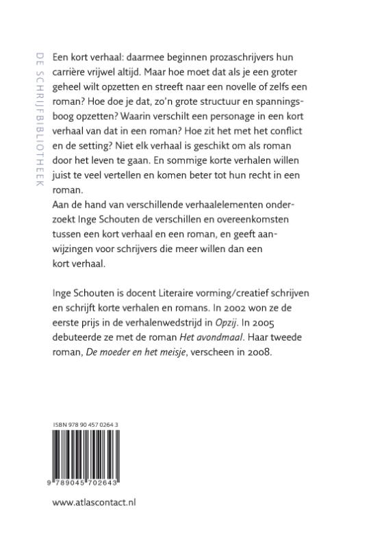 Van kort verhaal naar roman / De schrijfbibliotheek achterkant