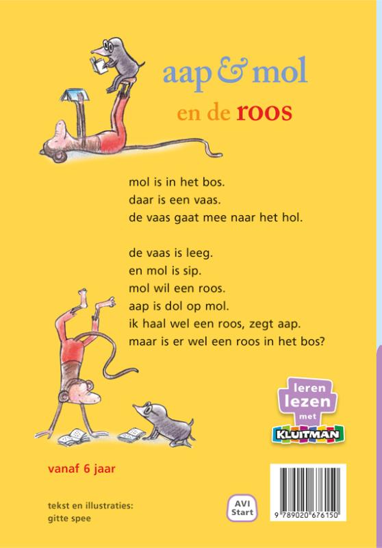 aap & mol en de roos / Leren lezen met Kluitman achterkant