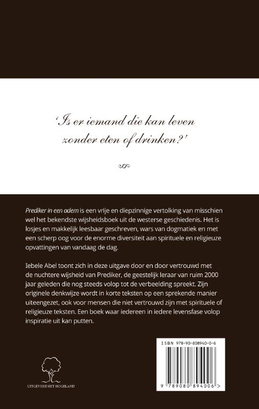 Prediker in een adem achterkant