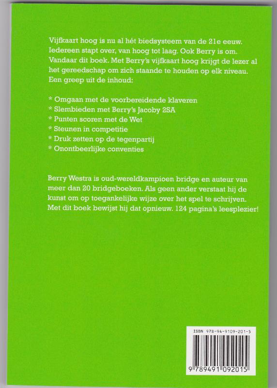 Berry's vijfkaart hoog achterkant