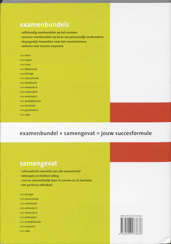 Samengevat Vwo Wiskunde B achterkant